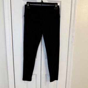 PINK Yoga Ribbed Leggings High Waist Stretch Athleisure Black Size M‎